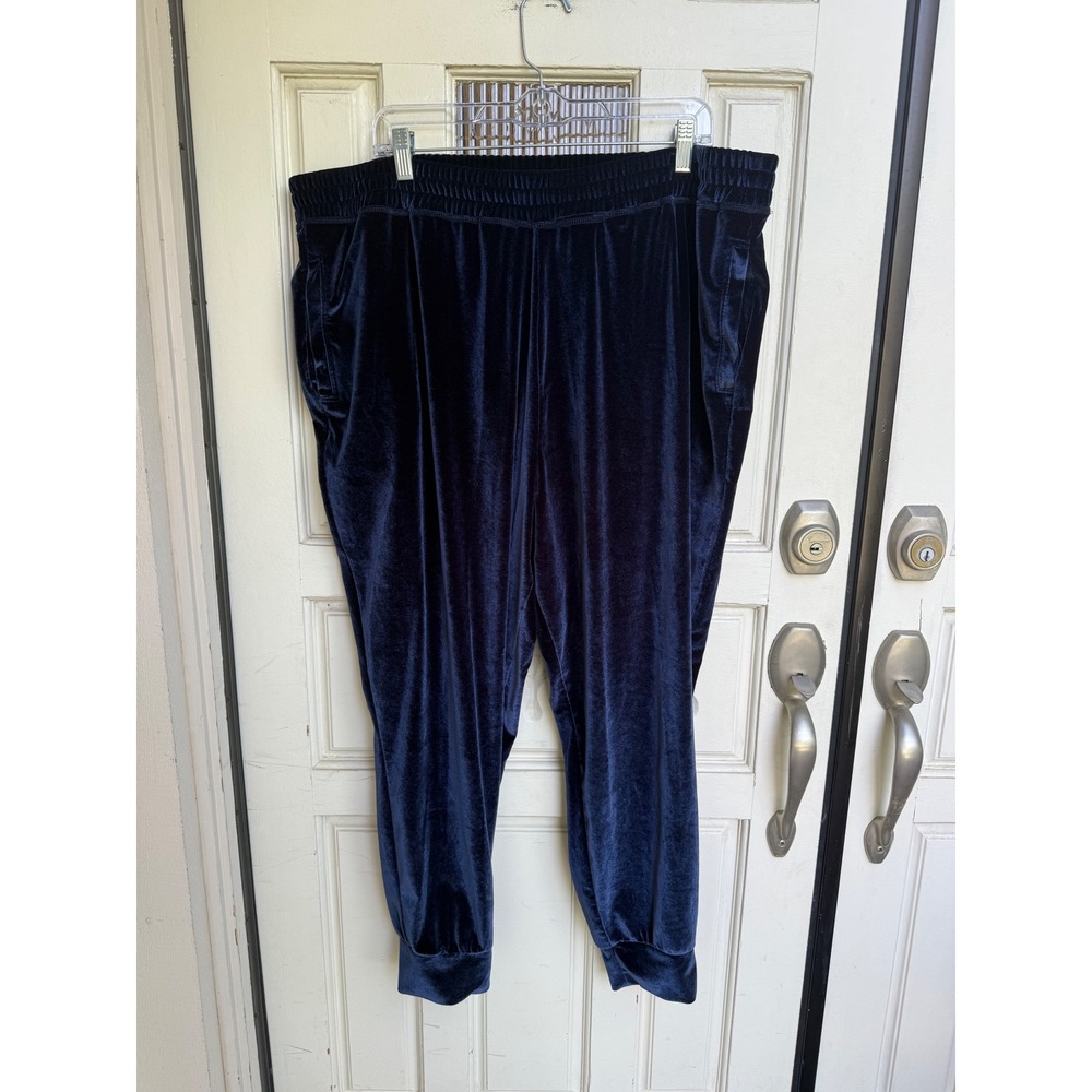 Fabletics Velour Plus Size Blue Daria Jogger Bottoms‎ Size 3X